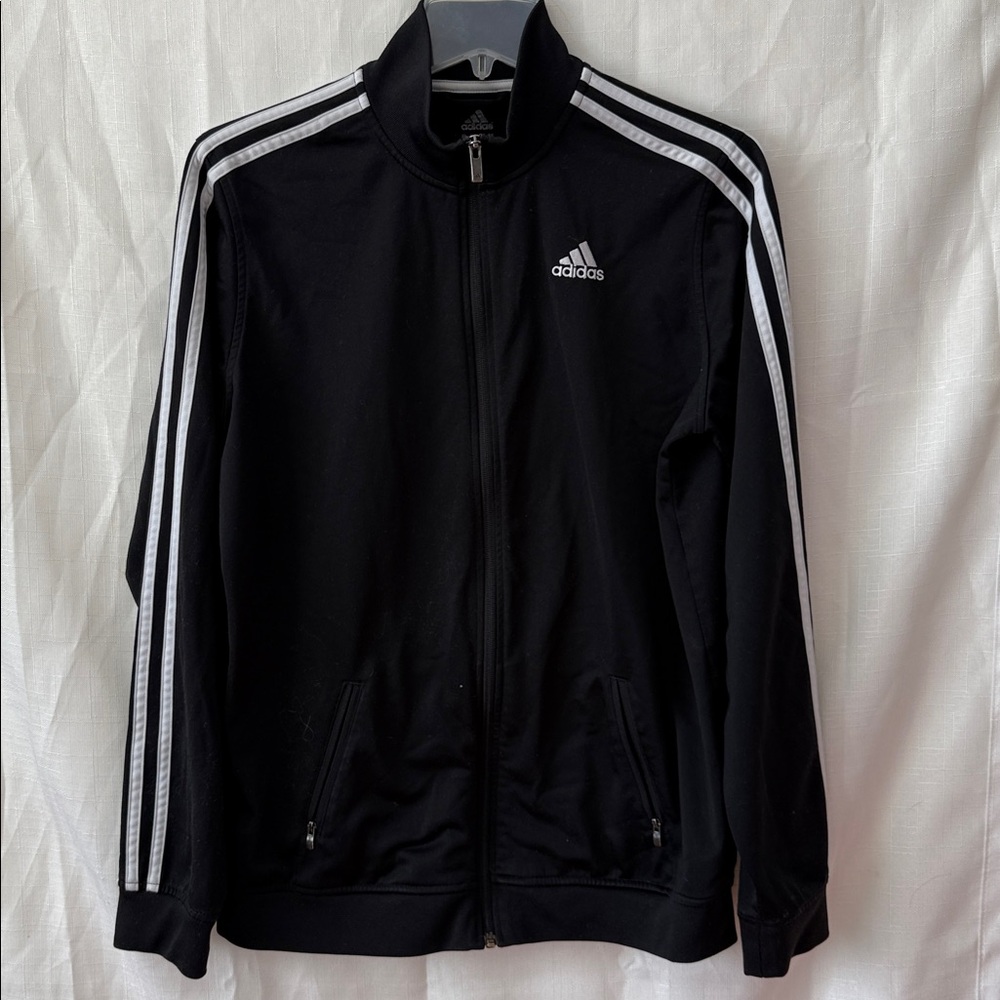 Adidas Black Jacket with White Accents